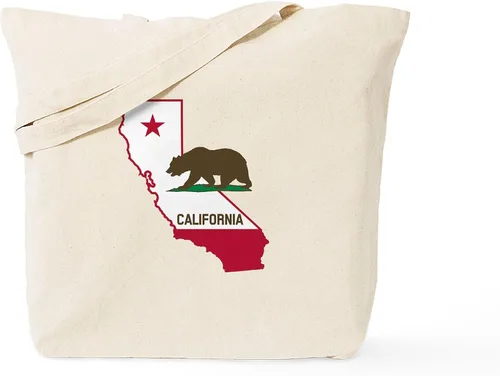 Vista 7 de CafePress CALI STATE W BEAR - Bolsa reutilizable de lona beige natural