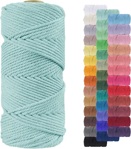 Vista 83 de Cordón de macramé de 0.079 pulgadas, cuerda de algodón natural de 109 yardas, hilo de cuerda de macramé para manualidades, ganchos de pared