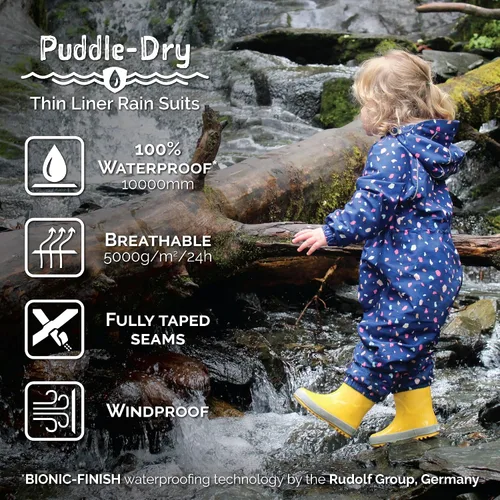 Vista 5 de JAN & JUL Traje de lluvia ajustable impermeable para niños pequeños y niños
