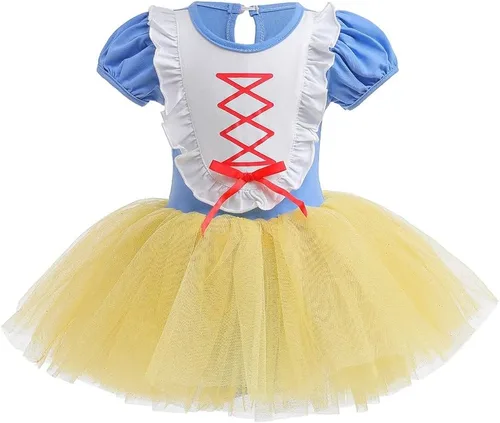 Vista 20 de Leotardos de princesa para niñas con falda de ballet y tutú para Halloween, Navidad, fiesta de cumpleaños, vestido elegante