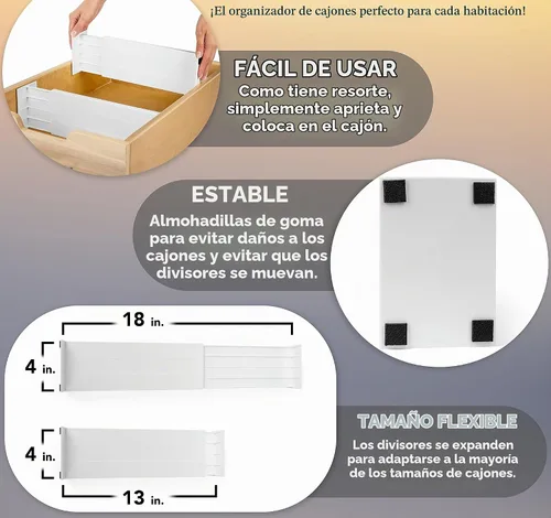 Vista 2 de Dial Industries - Divisores organizadores de cajones de aparador, juego