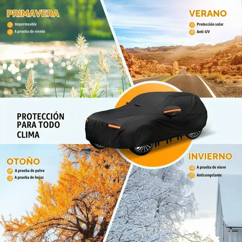 Vista 5 de Funda para coche SUV de 30 capas para automóviles, impermeable para todo tipo de clima, protección UV, resistente a la nieve, resistente al viento