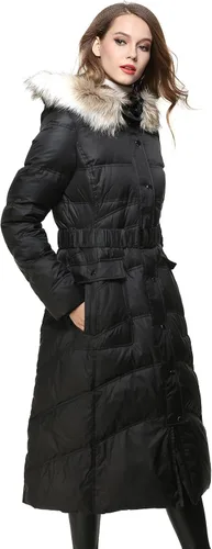 Vista 5 de Bldo Chaqueta larga con capucha y piel, engrosada, para mujer