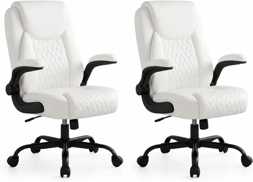 Vista 24 de GTPLAYER Black Office Desk Chair with 90° Flip-up Arm, 2 Pack