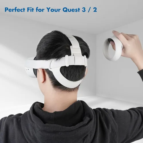 Vista 2 de KIWI design Reemplazo de almohadilla de correa de auriculares para correa Elite compatible con Quest 2Quest 3 (blanco)