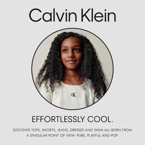 Vista 5 de Calvin Klein Pantalones cortos de mezclilla elásticos para niña, NubladoPuño