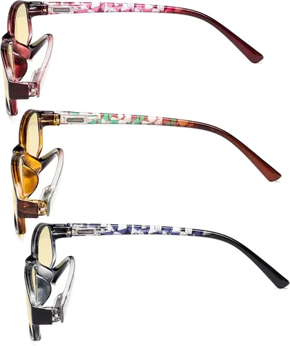 Vista 3 de Eyekepper Blue Light Reading Glasses Women, 3 Pack