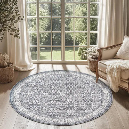 Vista 179 de jinchan Fiora - Alfombra lavable de área pequeña, alfombra de entrada floral de medio círculo de 2 x 3, tapete de media luna de pelo bajo, suave