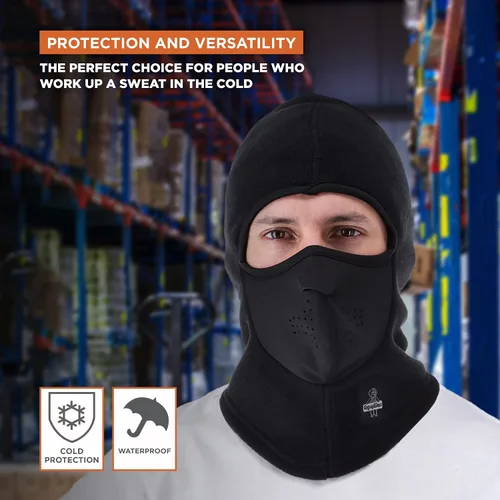 Vista 4 de RefrigiWear Arctic Clava - Pasamontañas de NeoFleece que absorbe la humedad, resistente al viento, impermeable, para clima frío