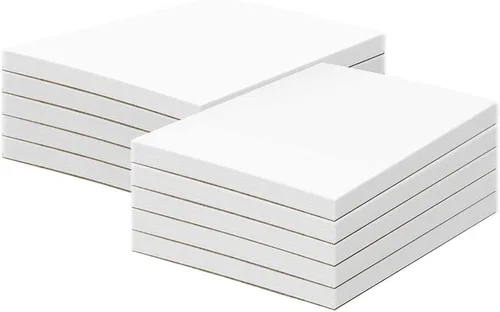 Vista 9 de 3" x 5" White Memo Pads w/ Chipboard on the Back – Blank White Writing Pads for Taking Notes, To-Do Lists, Reminders, Sketches Gummed Top, Easy