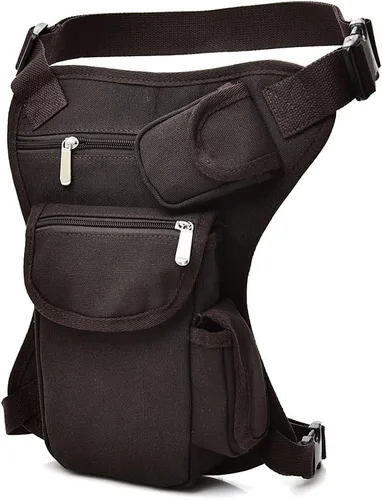 Vista 23 de Canvas Drop Leg Bag Outdoor Waist Pack for Men Women Tactical Military Motorcycle Bike Cycling Multi-Pocket Waist Fanny Pouch Travel Hiking Climbing
