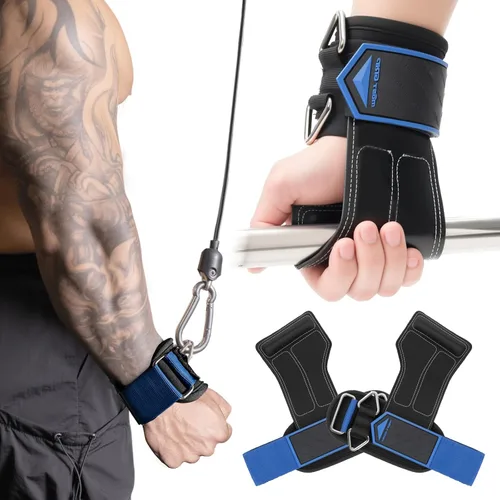 Vista 9 de Correas de levantamiento de pesas con anillos en D para Negro blanco