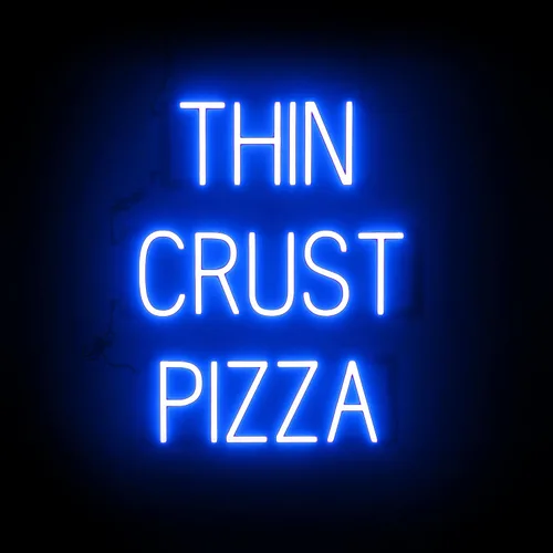 Vista 13 de SpellBrite Cartel PIZZA Letrero relacionado con pizza con aspecto de neón, fuente de luz LED azul 17.6 x 6.3 pulgadas Ultra-Bright