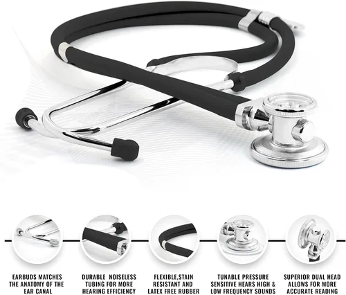 Vista 2 de ASA TECHMED Paquete de inicio para enfermeras y EMT Estetoscopio, monitor de presión arterial y tijeras de trauma de 19.1 cm EMT Regalo ideal