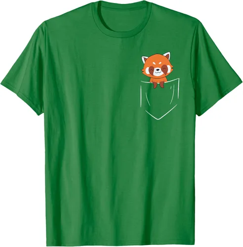 Vista 3 de Funny Red Panda In Pocket - Camiseta con bolsillo, Negro, S