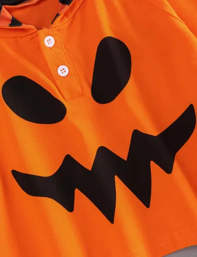 Vista 4 de Sudadera con capucha para bebé niño de Halloween, sudadera con capucha y estampado de murciélagos, ropa de Halloween para bebé, 6 meses-3 años