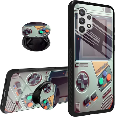 Vista 15 de Funda para Samsung Galaxy A32 5G agarre de teléfono con soporte extensible soporte soporte soporte, TPU suave parachoques a prueba de golpes