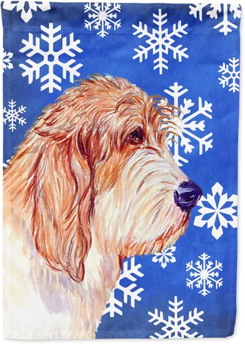 Vista 41 de Caroline's Treasures SC9374GF Bulldog English Snow flakes Holiday Garden Flag Buzón Bandera decorativa para patio exterior, patio, obras de arte