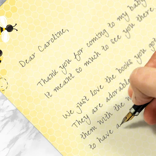 Vista 3 de Bumble Bee - Papel con membrete de abeja, 50 hojas, 8.5 x 11 pulgadas, papel decorativo para todas las ocasiones, papel decorativo para aula, baby
