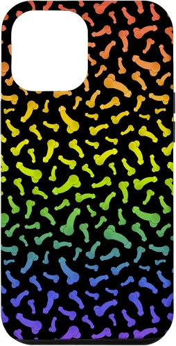 Vista 26 de Funda negra con diseño de pene o polla arcoíris para iPhone 17