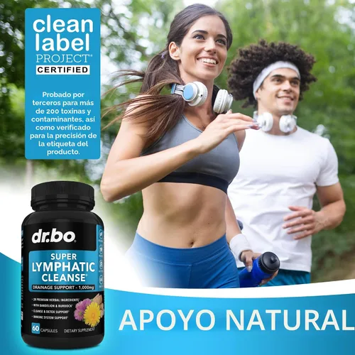 Vista 5 de Suplementos de Drenaje Linfático en Píldoras - Apoyo Linfático Limpieza Total Herbal Productos Echinacea, Jengibre, Diente de León, Raíz Roja