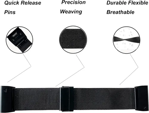 Vista 2 de Correa de repuesto para Fenix 7X/6X/5X, correa de metal de acero inoxidable de fácil ajuste compatible con relojes inteligentes Fenix 6X Pro/Fenix