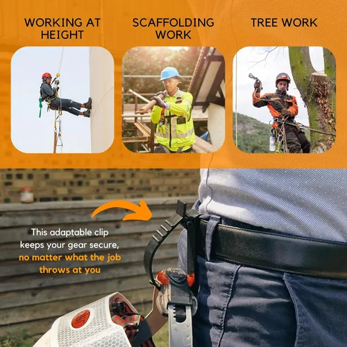 Vista 7 de Clip para cinturón para casco duro, versátil receptor de utilidad para cascos, guantes, accesorios de EPP, cables, orejeras - Seguridad y utilidad