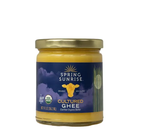 Vista 13 de Spring Sunrise Ghee marrón orgánico alimentado con pasto de 8 onzas Keto