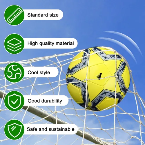 Vista 4 de Lunmon 18 pelotas de fútbol con 4 bombas, pelotas de fútbol deportivas, tamaño oficial, fútbol para interiores y exteriores, para niños