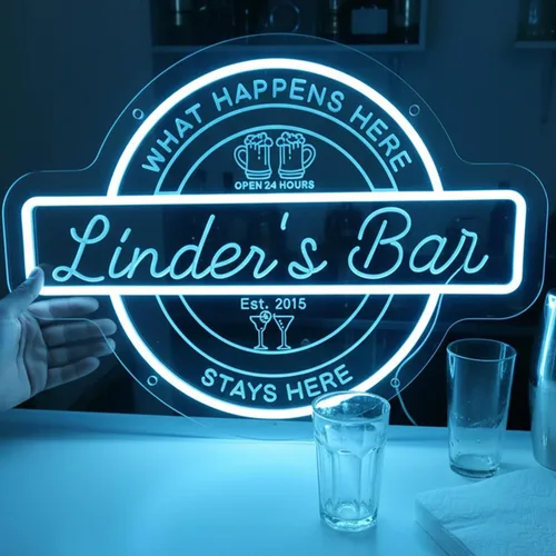 Vista 15 de Letrero de barra de neón personalizado para bar en casa, hecho a mano, regulables, personalizables, barras de neón 3D, letrero de luz de cerveza
