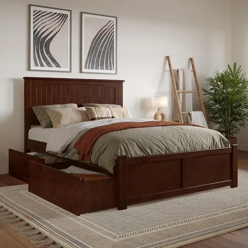 Vista 8 de Atlantic Furniture Nantucket - Cama de plataforma con 2 cajones de cama urbana Espresso