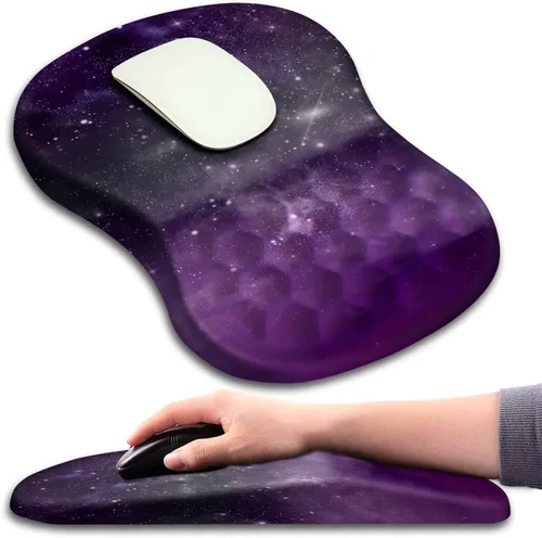 Vista 8 de Alfombrilla de ratón con soporte de muñeca, alfombrilla de ratón ergonómica con punto de masaje, cómoda alfombrilla de ratón para computadora