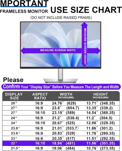 Vista 4 de FILMEXT Paquete de 2 Filtros de Pantalla de Privacidad para Computadora de 22 Pulgadas para Monitor de Escritorio/Sin Marco Todo en Uno 16:10