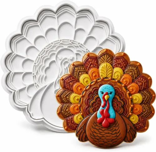 Vista 9 de 8 PCS Thanksgiving Cookie Cutter Set with Embossers Turkey Pumpkin Maple Leaf Corn & More 3" Complete Fall Collection