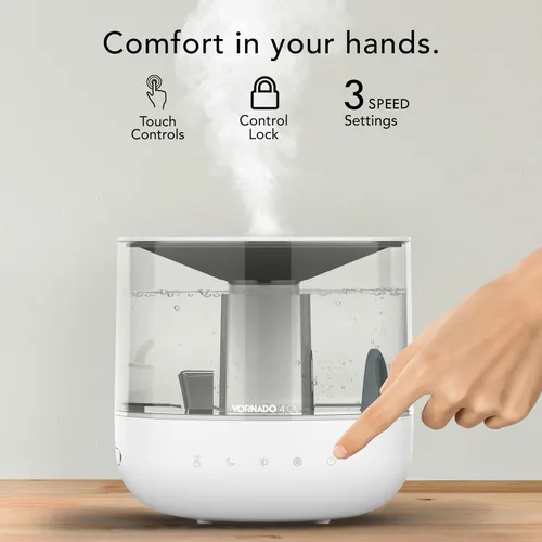 Vista 3 de Vornado MISTIC - Humidificador ultrasónico de 4 habitaciones para toda la habitación, llenado superior, aromaterapia, tanque de 1 galón, 3 ajustes