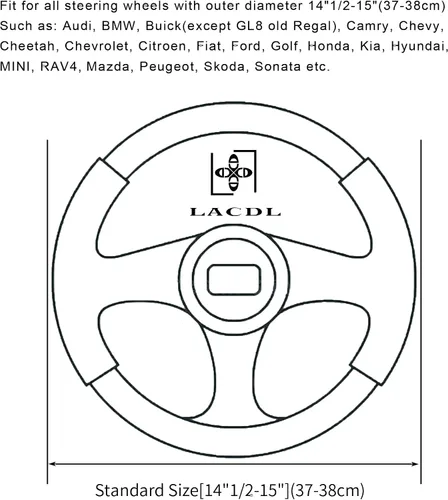 Vista 6 de LACDL Fundas mullidas de invierno para volante de automóvil, para mujer, cálida y bonita funda para volante de automóvil para sedán, SUV, súper Negro