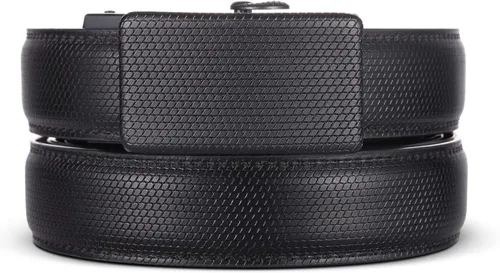Vista 5 de Marino Cinturón de vestir de cuero genuino con hebilla automática, ajuste para ajustarse en una elegante caja de regalo