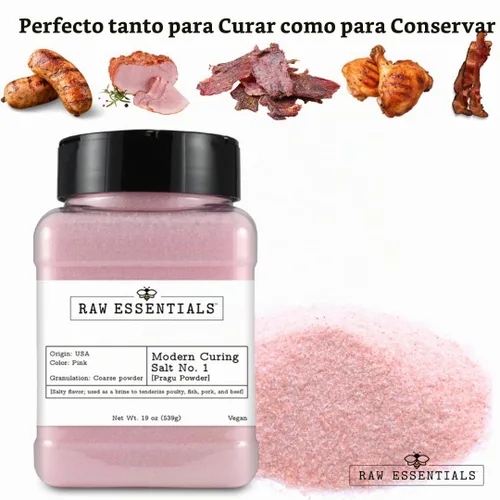 Vista 2 de Raw Essentials Sal de curado No. 1 – 6.25% de nitrito de sodio para curar carnes – Ideal para tocino, salchicha, cecina, jamón y carne en conserva