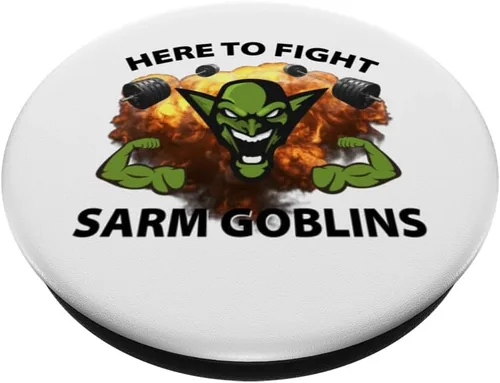 Vista 2 de Aquí para luchar contra Sarm Goblins Funny Tren Gym Bodybuilding PopSockets Standard PopGrip