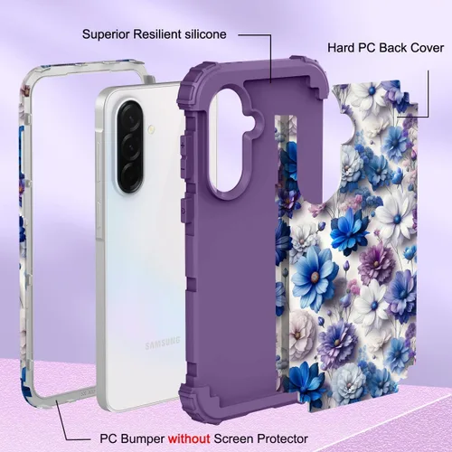 Vista 4 de Hocase Funda para Galaxy A37 5G, protección resistente a prueba de golpes, parachoques de goma de silicona suave+funda protectora híbrida