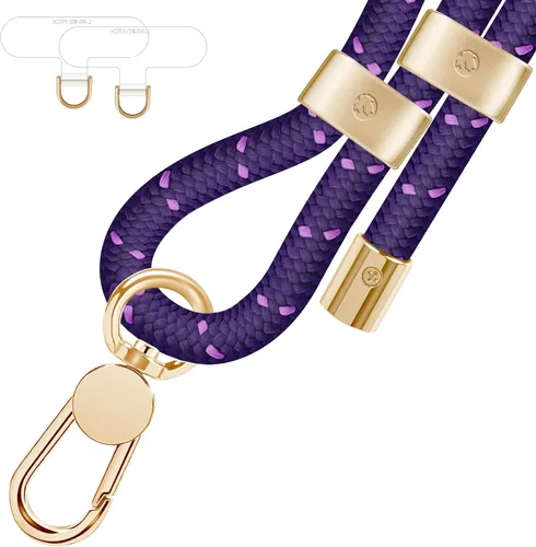 Vista 9 de UKON Cordón para teléfono celular, cordón bandolera y correa de muñeca, hebilla de metal premium con dijes para teléfono con 2 parches de correa