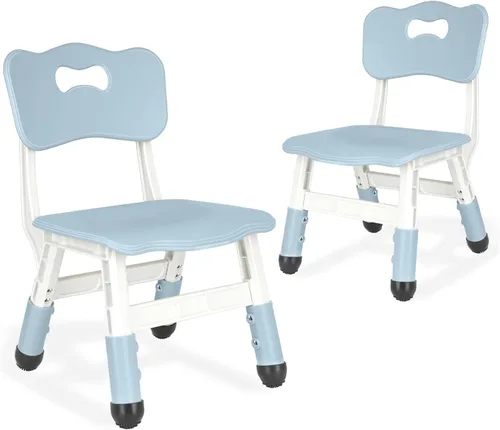 Vista 13 de Silla para niños de altura ajustable, sillas para niños de 2 a 8 años con fundas para pies para el hogar, aula, jardín de infantes y lugares