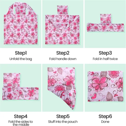 Vista 7 de Geyee 40 bolsas de compras reutilizables para comestibles, plegable, a granel, para cocina, impermeable, resistente, asa para regalo, bolsa de fiesta
