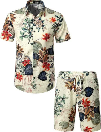 Vista 2 de Jogal - Camisa hawaiana de manga corta con botones para hombre