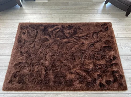 Vista 11 de LAMBZY Elegante y sofisticada alfombra rectangular de piel de oveja (beige, 2 x 3 pies)