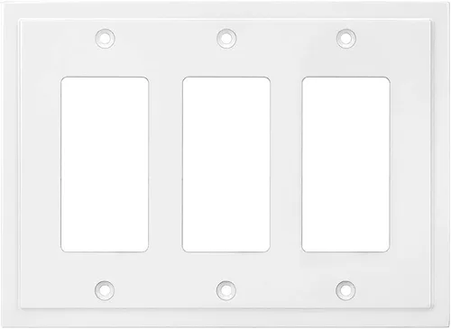 Vista 74 de Henne Bery Placa decorativa de pared con borde moderno, tapa de tomacorriente para cubrir enchufe, aleación de zinc maciza duradera