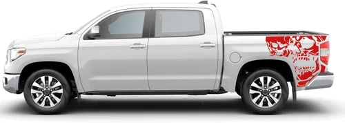 Vista 6 de Skulls Bed Graphics - Calcomanías de vinilo compatibles con Toyota Tundra 2007-2021 (negro)