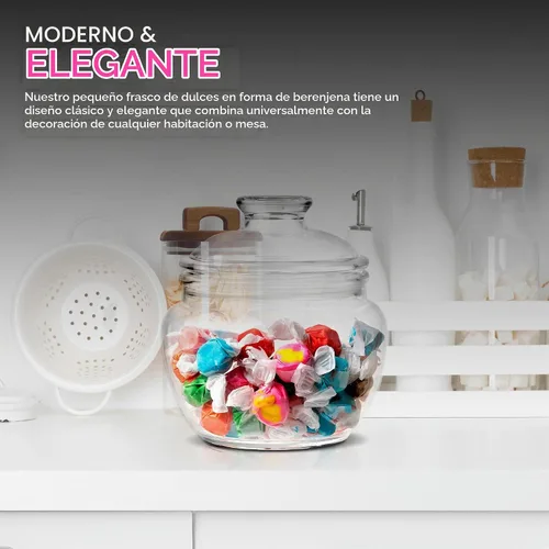 Vista 4 de Modern Innovations Tarro de dulces y galletas de 40 onzas con tapa, tarro de boticario transparente de acrílico premium, decoración de bodas