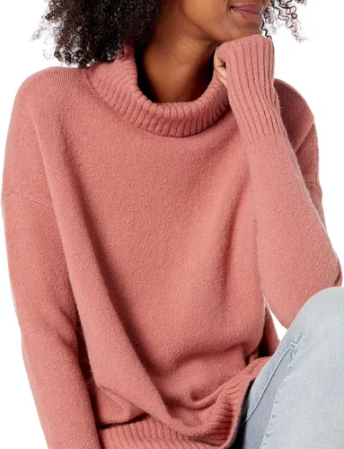 Vista 3 de Daily Ritual Suéter de cuello alto Boucle acogedor de gran tamaño para mujer