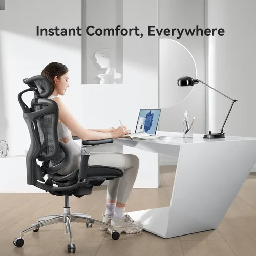 Vista 3 de SIHOO Doro C300 Pro - Silla ergonómica de oficina con apoyabrazos ultrasuaves de 6D, soporte lumbar dinámico, ajuste de profundidad del asiento